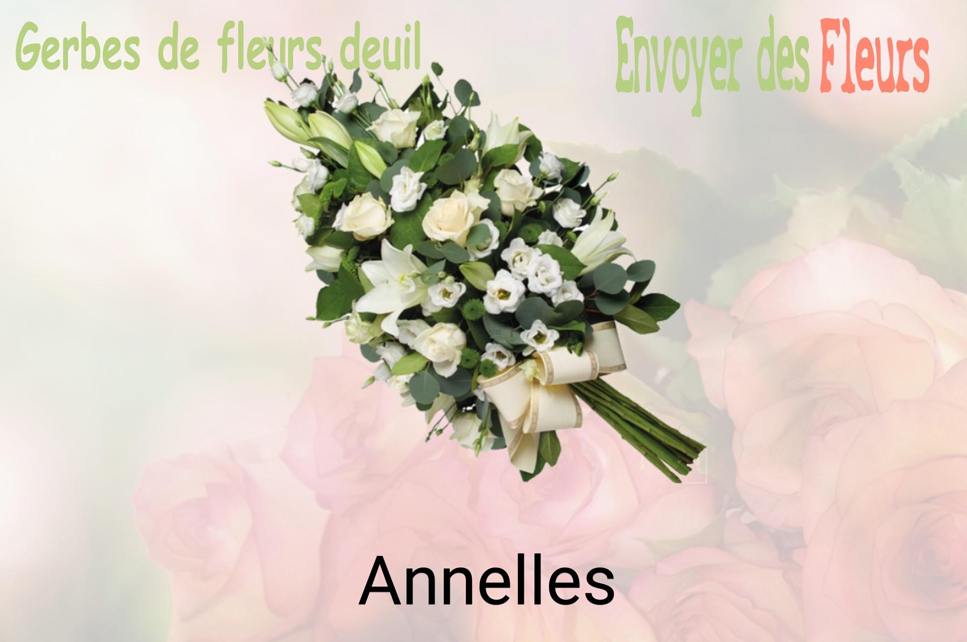 Gerbe de fleurs de deuil livrée à Annelles